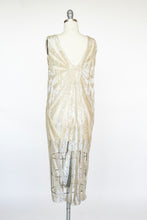 Load image into Gallery viewer, 1920s Dress Deco Sheer Netting Gelatin Sequin Beaded S