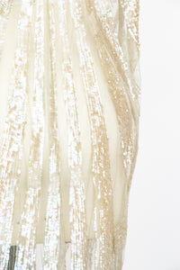 1920s Dress Deco Sheer Netting Gelatin Sequin Beaded S