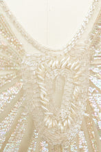 Load image into Gallery viewer, 1920s Dress Deco Sheer Netting Gelatin Sequin Beaded S