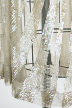 Load image into Gallery viewer, 1920s Dress Deco Sheer Netting Gelatin Sequin Beaded S