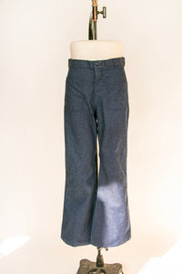 Vintage Jeans Denim Sailor Dungaree High Waist Bells 29" x 30.5" NOS