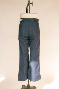 Vintage Jeans Denim Sailor Dungaree High Waist Bells 29" x 30.5" NOS