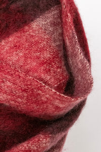 Vintage Mohair Wool Scarf Knit Shawl Plaid Oversized Wrap