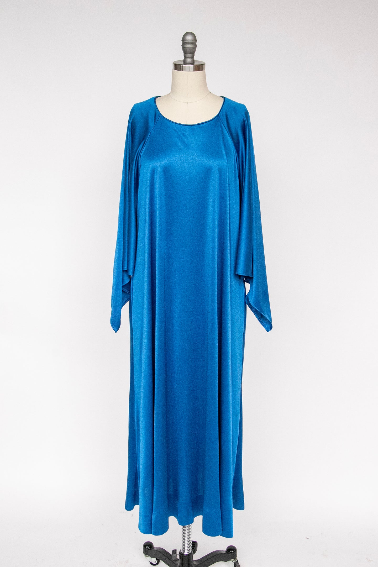 1970s Maxi Dress Knit Jersey Angel Sleeve Gown M