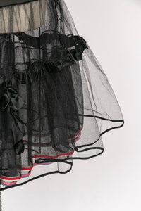 1950s Lace Petticoat Sheer Crinoline Skirt XS / S