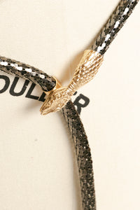 Vintage Snake Necklace Belt Metallic Metal Mesh Egyptian Revival Serpent