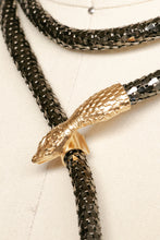 Load image into Gallery viewer, Vintage Snake Necklace Belt Metallic Metal Mesh Egyptian Revival Serpent