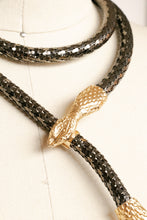 Load image into Gallery viewer, Vintage Snake Necklace Belt Metallic Metal Mesh Egyptian Revival Serpent