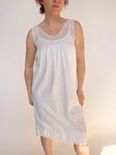 Load image into Gallery viewer, Antique Edwardian Nightgown Cotton Crochet 1910s Slip XS