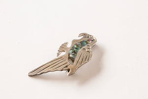 Vintage Taxco Brooch Sterling Silver Bird Pin Mother of Pearl