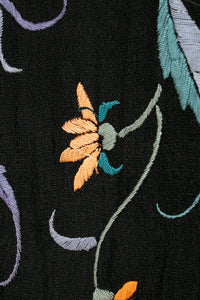1920s Piano Shawl Embroidered Floral Fringe Deco