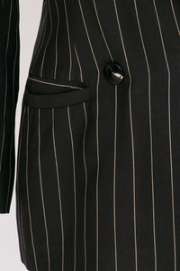 1990s Blazer Pin Stripe Italian Designer Suit Jacket S