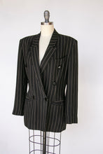 Load image into Gallery viewer, 1990s Blazer Pin Stripe Italian Designer Suit Jacket S
