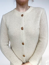 Load image into Gallery viewer, 1960s Wool Knit Sweater Dress Long Sleeve Beige S // XS