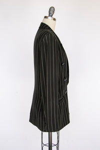 1990s Blazer Pin Stripe Italian Designer Suit Jacket S
