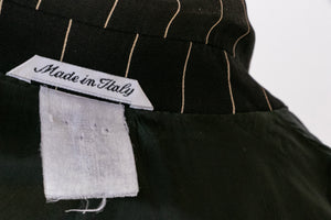 1990s Blazer Pin Stripe Italian Designer Suit Jacket S