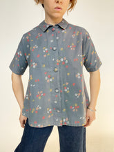 Load image into Gallery viewer, 1950s Maternity Smock Blouse Floral Cotton Top S/M