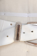 Load image into Gallery viewer, Vintage 1980s Belt Leather Silver Buckle Western L