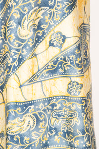 1970s Cotton Wrap Maxi Skirt Printed Boho M/L