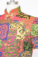 Load image into Gallery viewer, 1960s Cheongsam Dress Cotton Block Print M