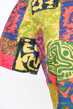 Load image into Gallery viewer, 1960s Cheongsam Dress Cotton Block Print M
