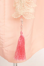 Load image into Gallery viewer, 1930s Robe Pink Lace Rayon Angel Sleeve Loungewear 40s