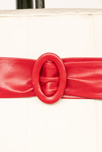 Load image into Gallery viewer, 1960s Belt Leather Waist Cinch Adjustable Red