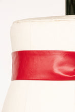 Load image into Gallery viewer, 1960s Belt Leather Waist Cinch Adjustable Red