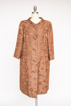 Load image into Gallery viewer, 1960s Brocade Coat Copper Brown Evening M/L