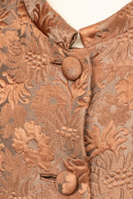 Load image into Gallery viewer, 1960s Brocade Coat Copper Brown Evening M/L