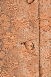 1960s Brocade Coat Copper Brown Evening M/L