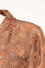Load image into Gallery viewer, 1960s Brocade Coat Copper Brown Evening M/L