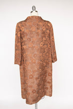 Load image into Gallery viewer, 1960s Brocade Coat Copper Brown Evening M/L