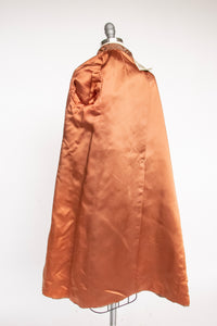 1960s Brocade Coat Copper Brown Evening M/L