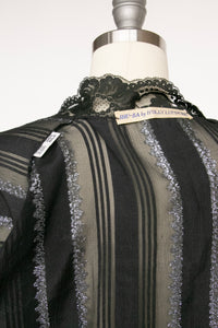 1980s Silk Blouse Sheer Lace Designer Holly Lueders