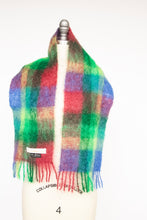 Load image into Gallery viewer, 1970s Scarf Mohair Bright Plaid Knit Wrap