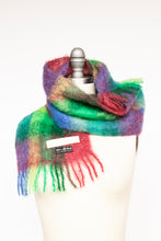 Load image into Gallery viewer, 1970s Scarf Mohair Bright Plaid Knit Wrap