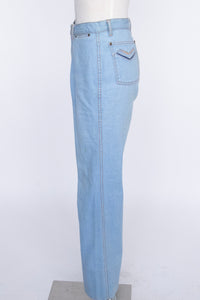 1970s Jeans Pentimento Cotton Denim Boho Hippie 26" x 30"