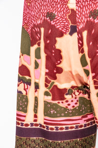 1970s Pants Nylon Print Nylon Knit Low Rise XS
