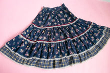 Load image into Gallery viewer, 1970s Prairie Skirt Floral Cotton Full S