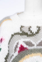 Load image into Gallery viewer, 1980s Sweater Floral Wool Mohair Chunky Oversized L