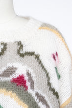 Load image into Gallery viewer, 1980s Sweater Floral Wool Mohair Chunky Oversized L