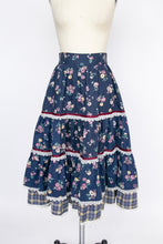 Load image into Gallery viewer, 1970s Prairie Skirt Floral Cotton Full S