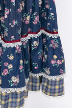 Load image into Gallery viewer, 1970s Prairie Skirt Floral Cotton Full S