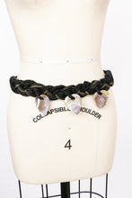 Load image into Gallery viewer, 1980s Waist Cinch Belt Braided Sea Shell Gold M