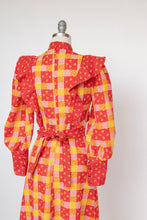 Load image into Gallery viewer, 1970s Maxi Dress Patchwork Cotton Prairie Gown S