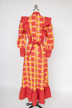 Load image into Gallery viewer, 1970s Maxi Dress Patchwork Cotton Prairie Gown S