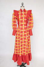 Load image into Gallery viewer, 1970s Maxi Dress Patchwork Cotton Prairie Gown S