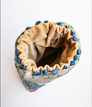 Load image into Gallery viewer, Antique 1920s Muff Beaded Hand Warmer Accessory Deco Flapper Floral