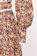 Load image into Gallery viewer, 1970s Maxi Dress Cotton Strawberry Floral Prairie Gown S